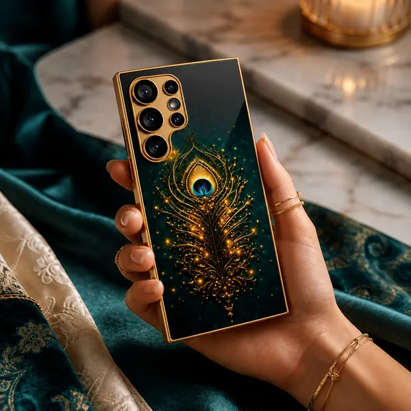 Gold_Peacock_Print_Protective_Phone_Case