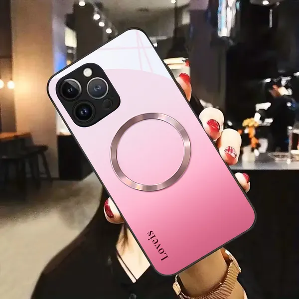 Pink_TPU_Magnetic_Ring_Phone_Case_for_Smartphones