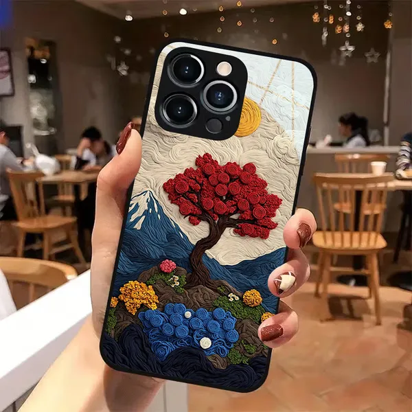 Artistic_Tree_Pattern_Textured_Phone_Case
