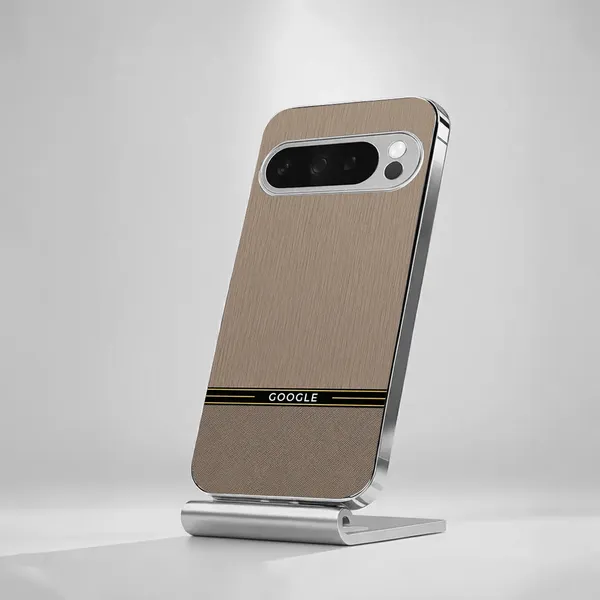Beige_Textured_Phone_Case_With_Black_Gold_Stripe
