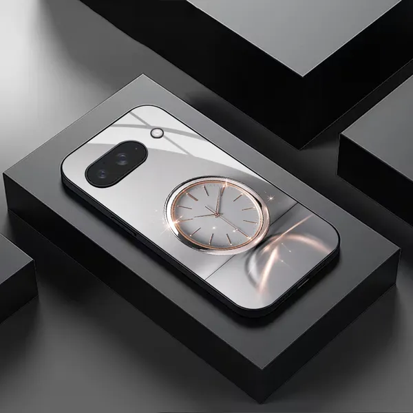 Silver_Analog_Clock_Design_Phone_Case