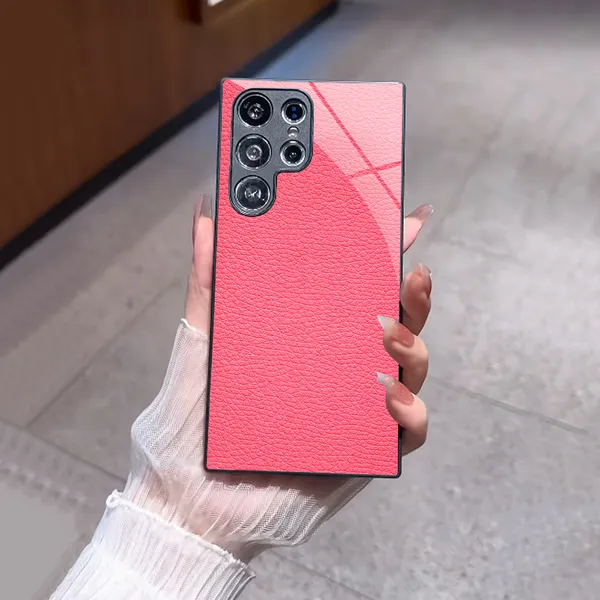 Pink_Textured_Protective_Phone_Case_With_Clear_Bumper