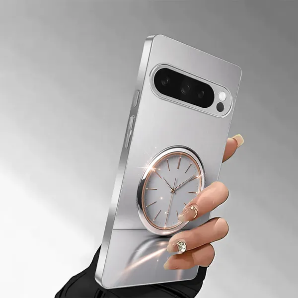 Silver_Analog_Clock_Design_Phone_Case