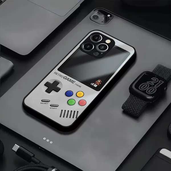 Gray_Retro_Game_Theme_Mobile_Phone_Case