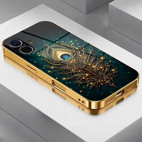 Gold_Peacock_Print_Protective_Phone_Case
