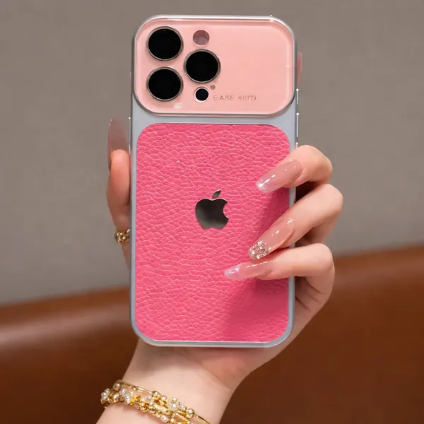 Pink_Textured_Protective_Phone_Case_With_Clear_Bumper