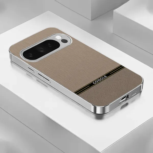 Beige_Textured_Phone_Case_With_Black_Gold_Stripe