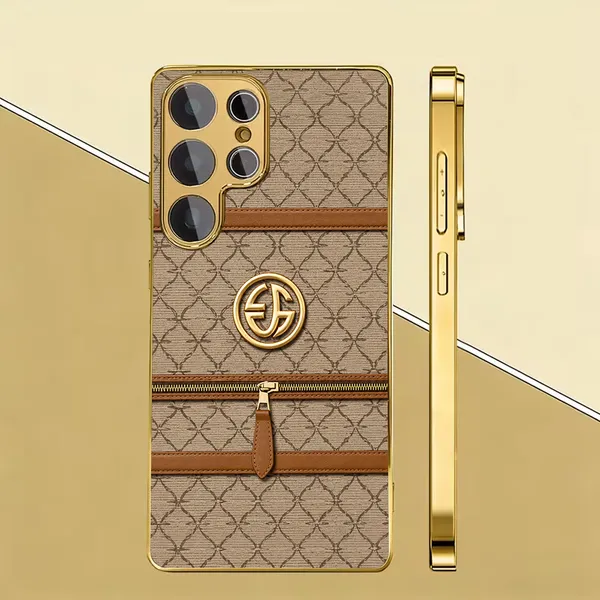 Brown_Leather_Look_Zip_Detail_Phone_Case_for_Smartphones