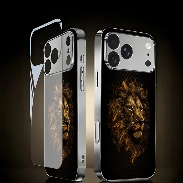 Silver_Lion_Print_Phone_Case