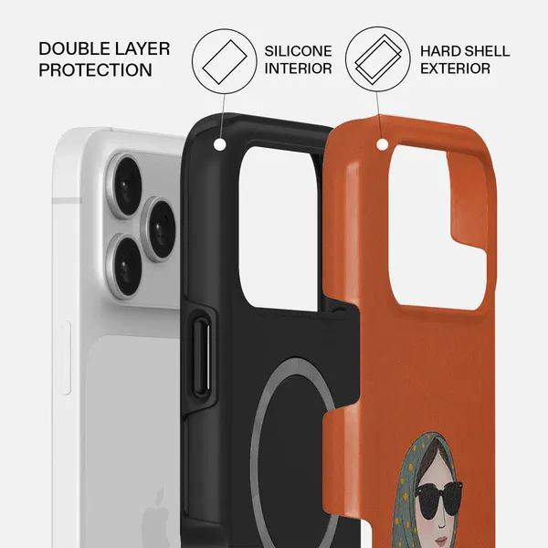 Orange_Printed_Phone_Case_With_Woman_And_Dog_Design