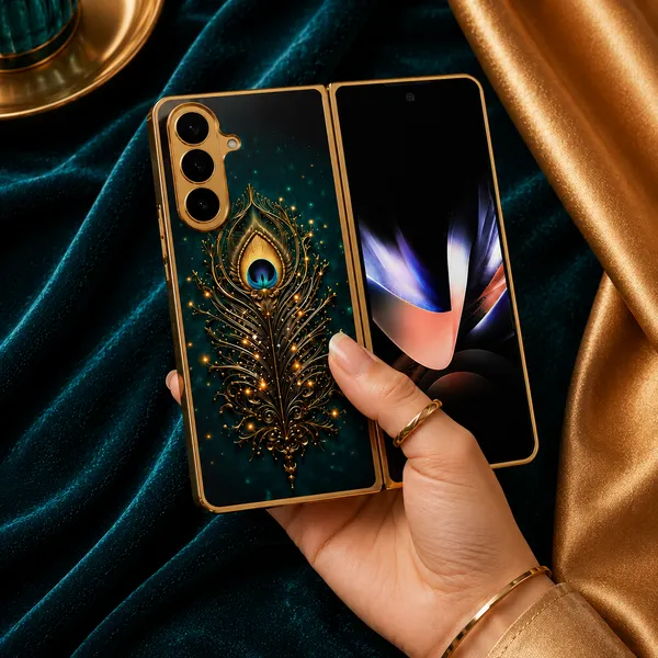 Gold_Peacock_Print_Protective_Phone_Case