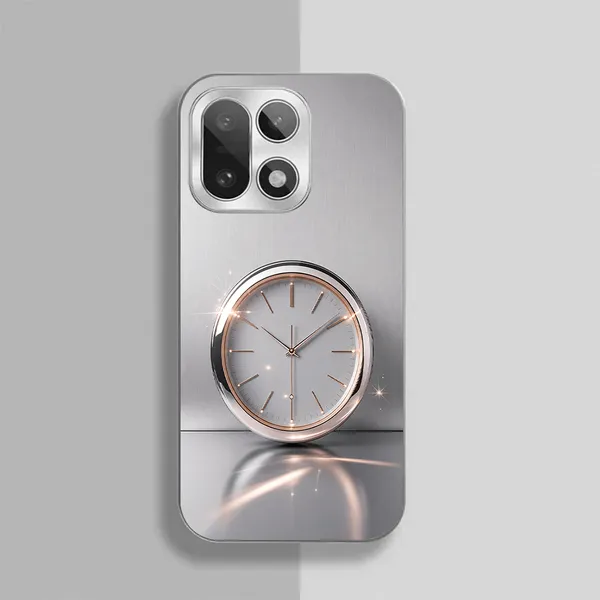 Silver_Analog_Clock_Design_Phone_Case