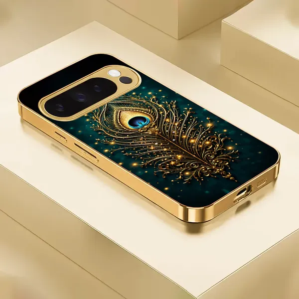 Gold_Peacock_Print_Protective_Phone_Case