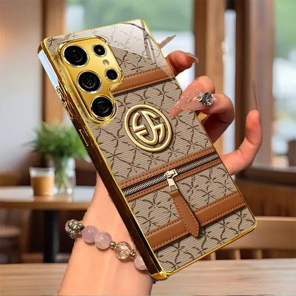Brown_Leather_Look_Zip_Detail_Phone_Case_for_Smartphones