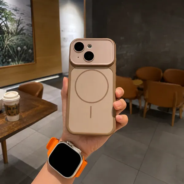 Beige_Magnetic_Ring_Phone_Case