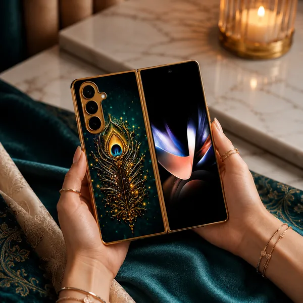 Gold_Peacock_Print_Protective_Phone_Case
