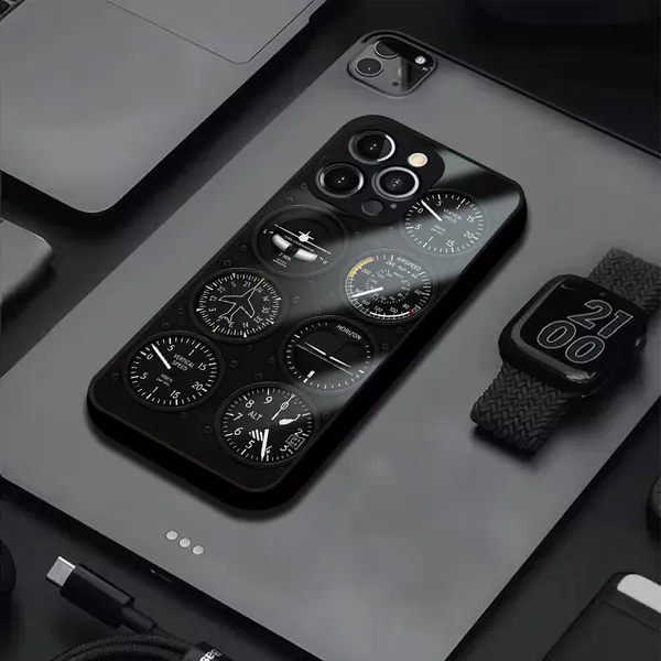 Black_Aviation_Dial_Design_Phone_Case