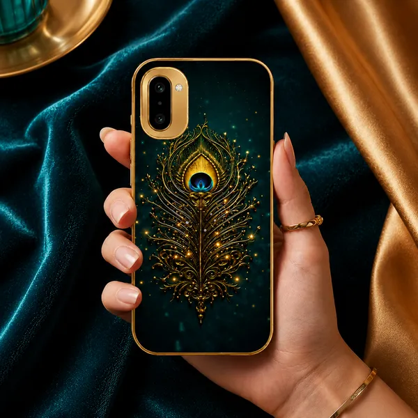 Gold_Peacock_Print_Protective_Phone_Case