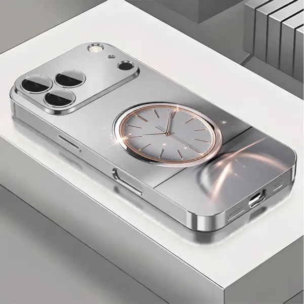 Silver_Analog_Clock_Design_Phone_Case