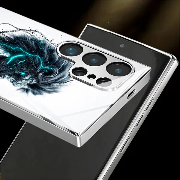 White_Lion_Print_Phone_Case