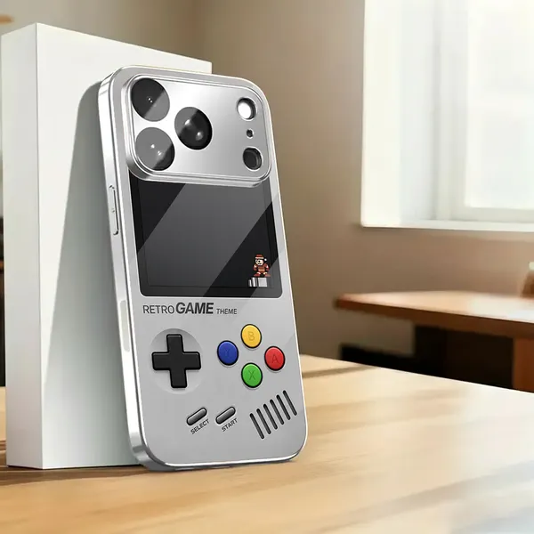 Gray_Retro_Game_Theme_Mobile_Phone_Case