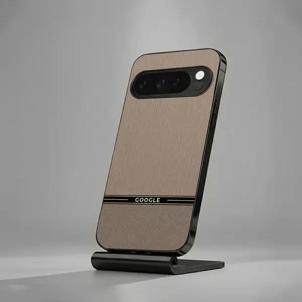 Beige_Textured_Phone_Case_With_Black_Gold_Stripe