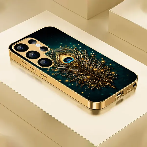 Gold_Peacock_Print_Protective_Phone_Case