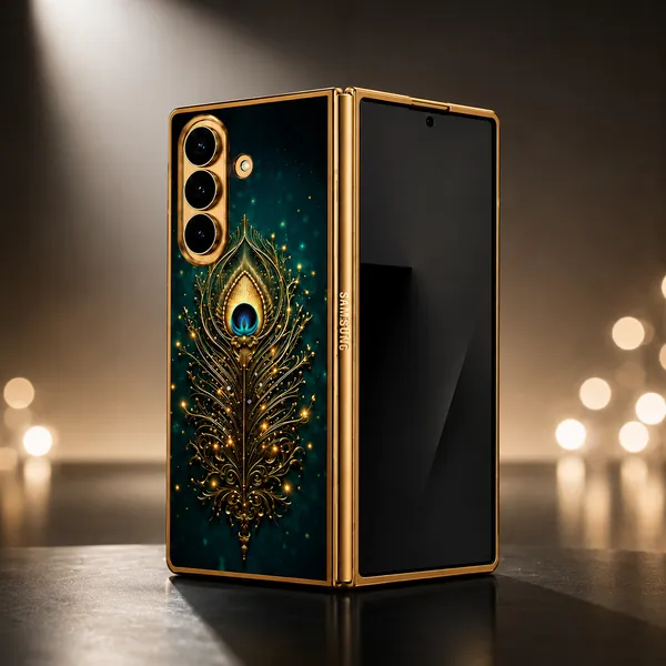 Gold_Peacock_Print_Protective_Phone_Case