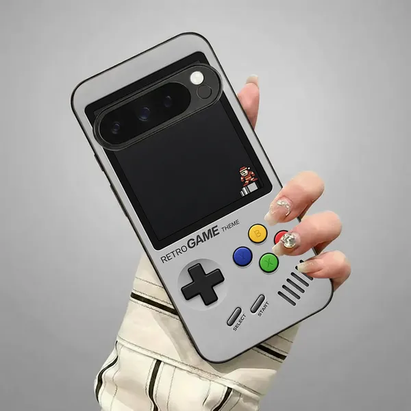 Gray_Retro_Game_Theme_Mobile_Phone_Case