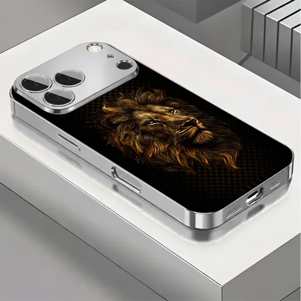 Silver_Lion_Print_Phone_Case