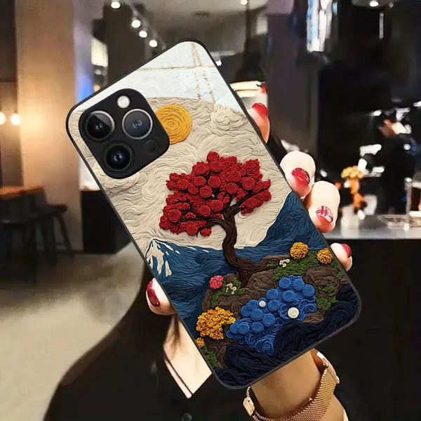 Artistic_Tree_Pattern_Textured_Phone_Case