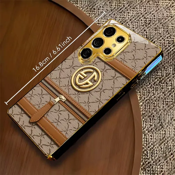 Brown_Leather_Look_Zip_Detail_Phone_Case_for_Smartphones