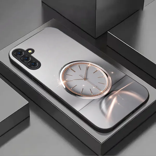 Silver_Analog_Clock_Design_Phone_Case