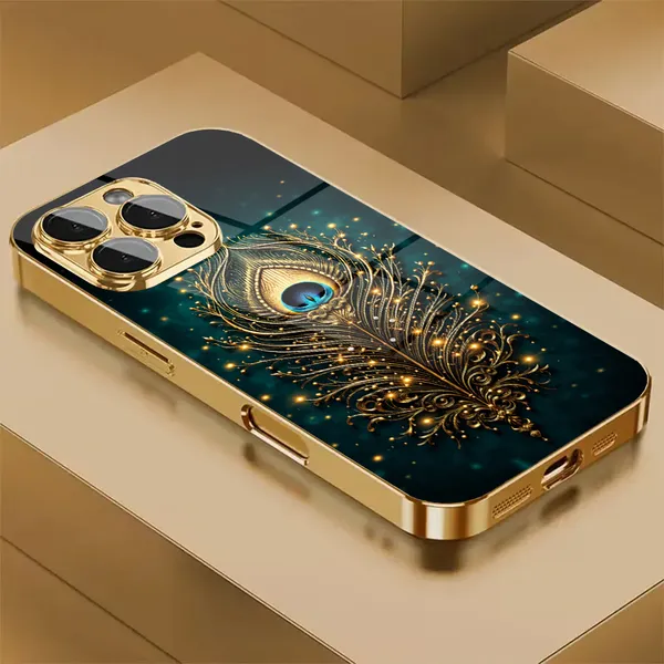 Gold_Peacock_Print_Protective_Phone_Case