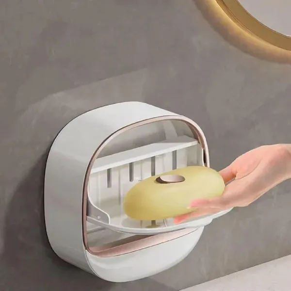 Plastic_Wall-Mounted_Self-Draining_Soap_Dish_With_Storage_Tray_-_Pack_of_2