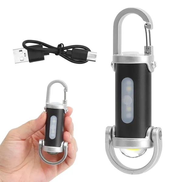 Cob_LED_Usb_Rechargeable_Carabiner_Keychain_Flashlight_-_Pack_of_2