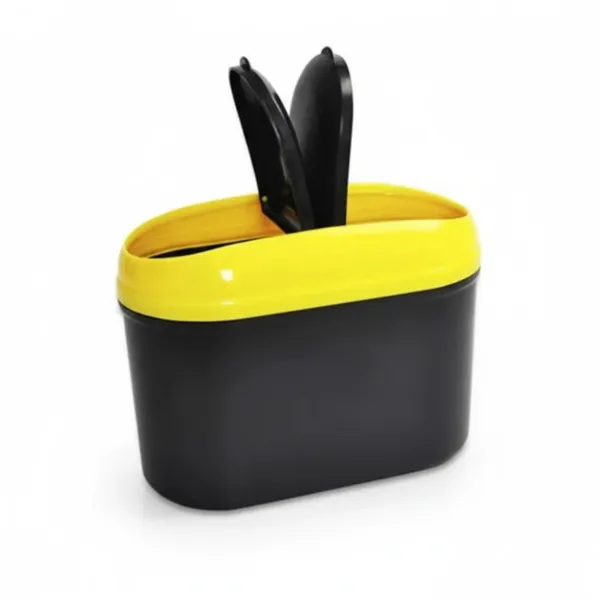 Yellow_Plastic_Flip_Lid_Mini_Car_Trash_Bin