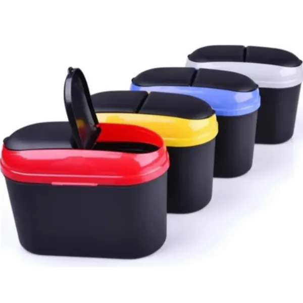 Yellow_Plastic_Flip_Lid_Mini_Car_Trash_Bin