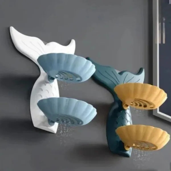 Plastic_Mermaid_Shape_Self-Adhesive_Double_Layer_Soap_Dish_Pack_of_3