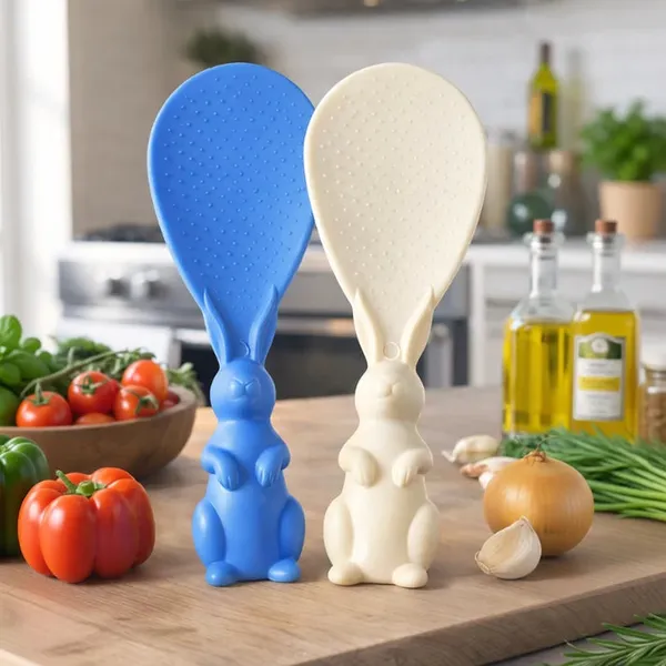 Plastic_Rabbit_Shape_Non-Stick_Standing_Rice_Paddle_Spoon_Pack_of_7
