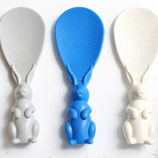 Plastic_Rabbit_Shape_Non-Stick_Standing_Rice_Paddle_Spoon_Pack_of_7