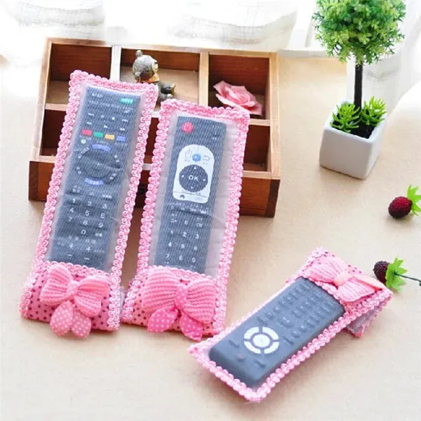 Pink_Fabric_Lace_Bowknot_Remote_Control_Dustproof_Cover_Pack_of_3
