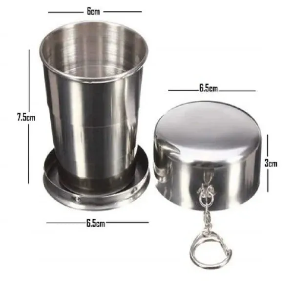 Stainless_Steel_Collapsible_Travel_Cup_130Ml_With_Keychain_-_Pack_of_2