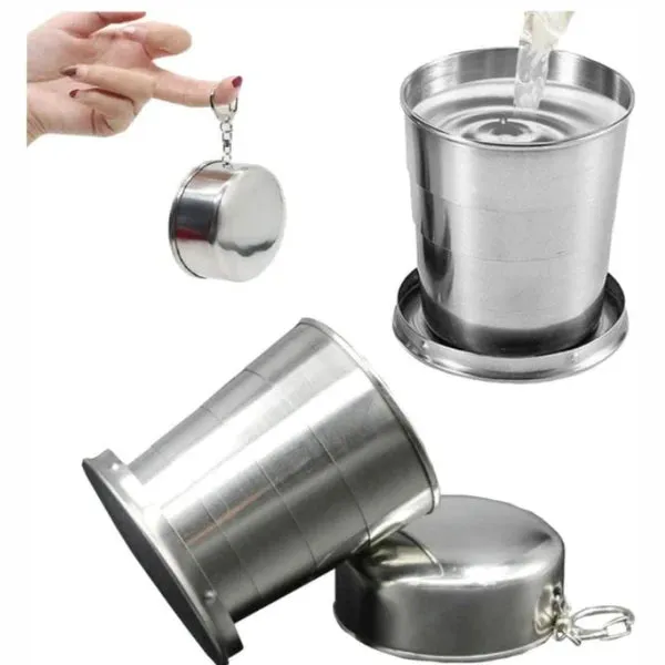 Stainless_Steel_Collapsible_Travel_Cup_130Ml_With_Keychain_-_Pack_of_2