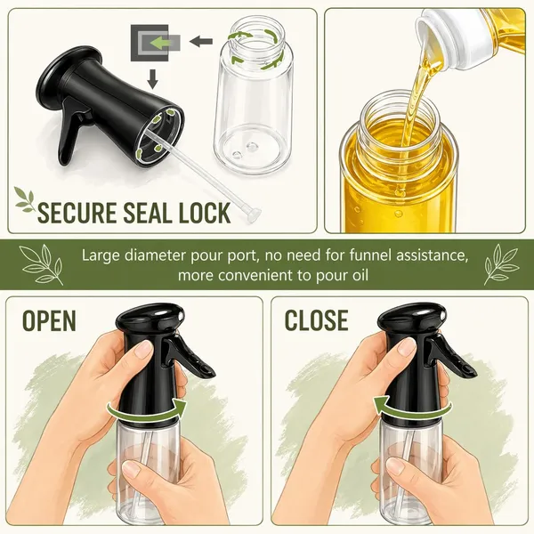 220Ml_Refillable_Fine_Mist_Oil_Spray_Bottle_For_Cooking_-_Pack_of_2