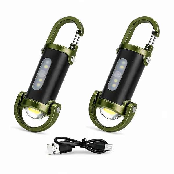 Cob_LED_Usb_Rechargeable_Carabiner_Keychain_Flashlight_-_Pack_of_2
