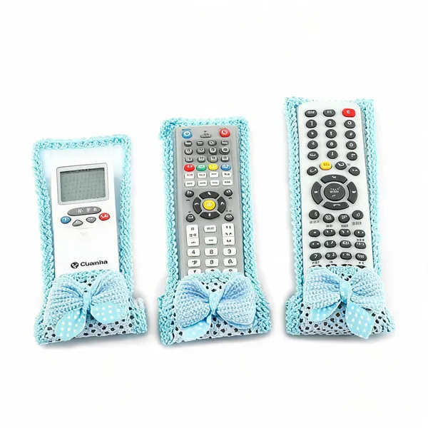 Blue_Fabric_Lace_Bowknot_Remote_Control_Dustproof_Cover_Pack_of_3