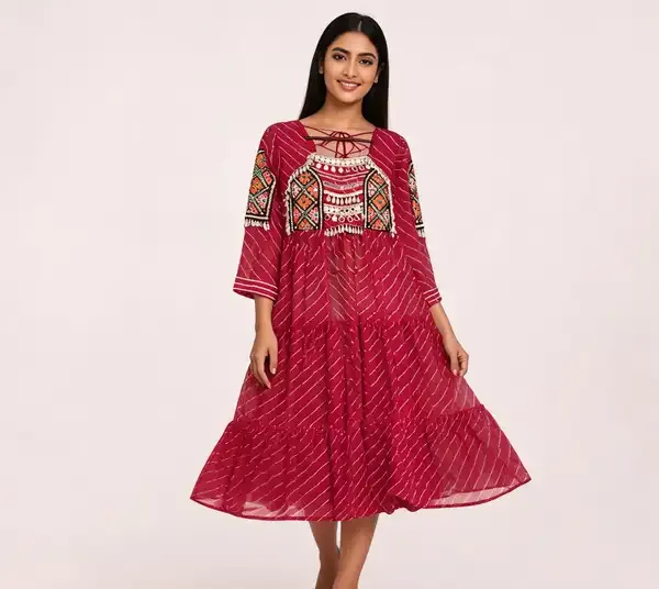 Pink_Georgette_Embroidered_Flared_Ethnic_Dress_For_Women