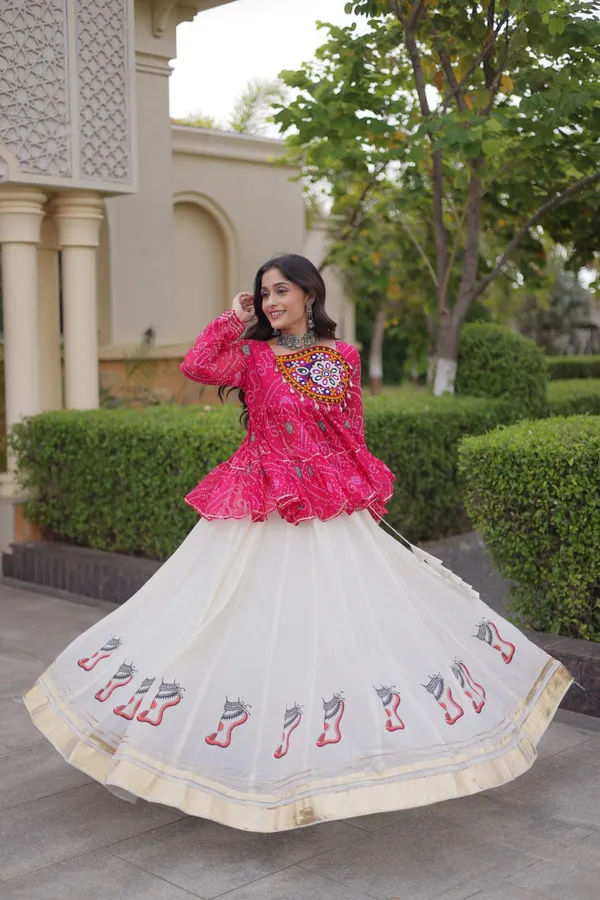 Pink_Georgette_Printed_Flared_Lehenga_Set_For_Women