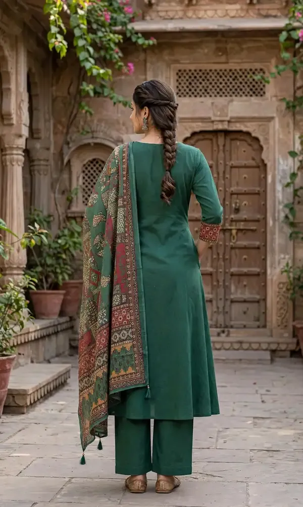 Green_Cotton_Printed_Anarkali_Kurta_Set_For_Women